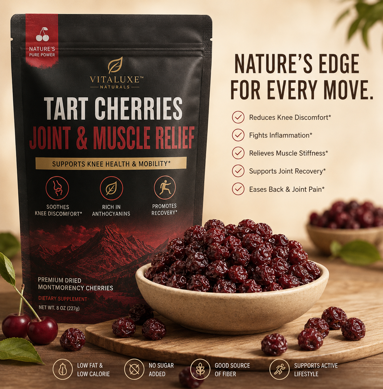 🍒Tart Cherry Extract for Joint Support - Back & Knee Relief | Epicureart🔥-EV