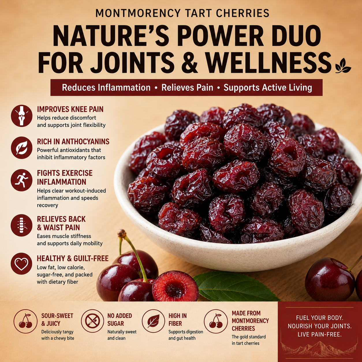 🍒Tart Cherry Extract for Joint Support - Back & Knee Relief | Epicureart🔥-EV