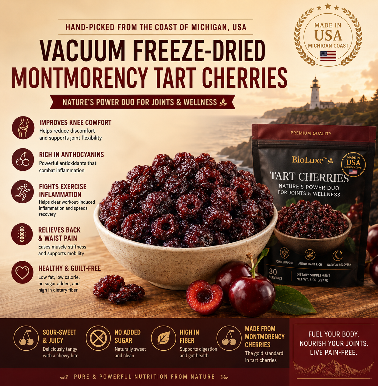 🍒Tart Cherry Extract for Joint Support - Back & Knee Relief | Epicureart🔥-EV